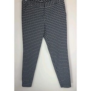 Express Columnist Pants Womens Size 2 Black White Print Slim Ankle Career